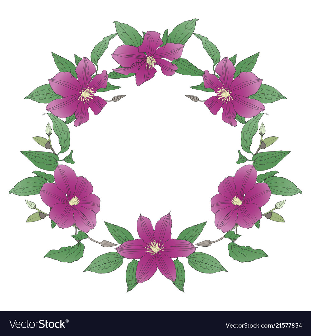 Blumenkranz mit clematis Blumen