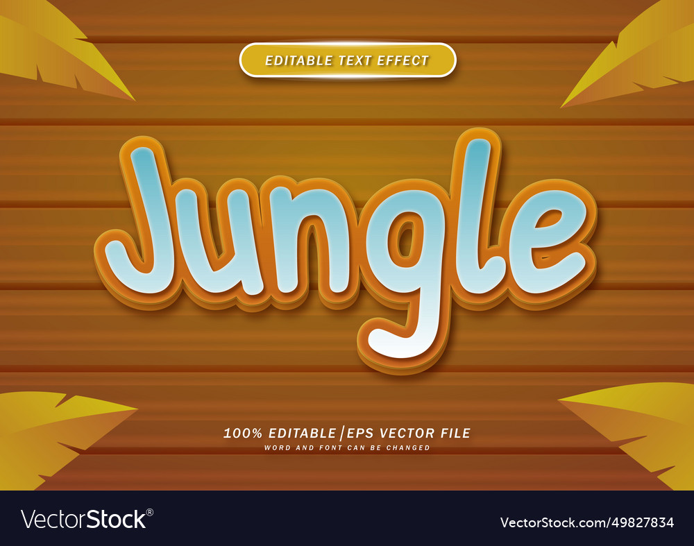 Jungle text editable effect vector image Jungle text editable effect