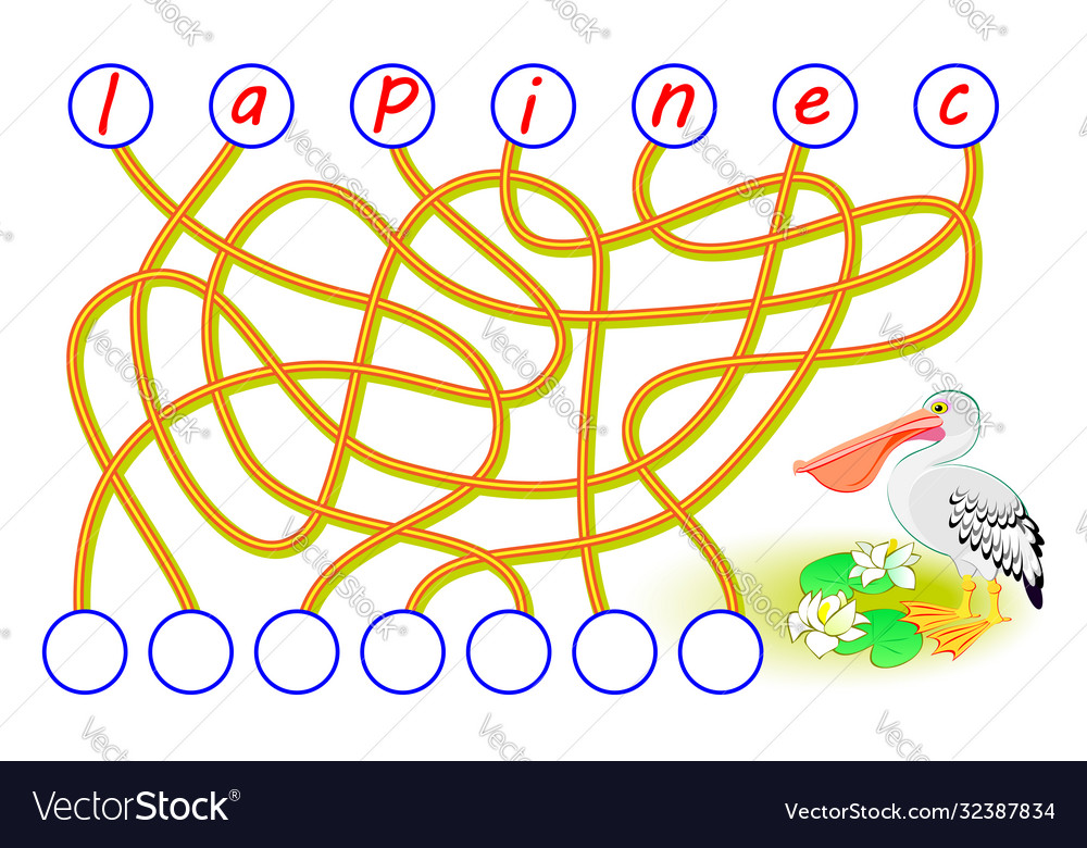 Logic puzzle game for study english find vector image Logic puzzle game for study english find