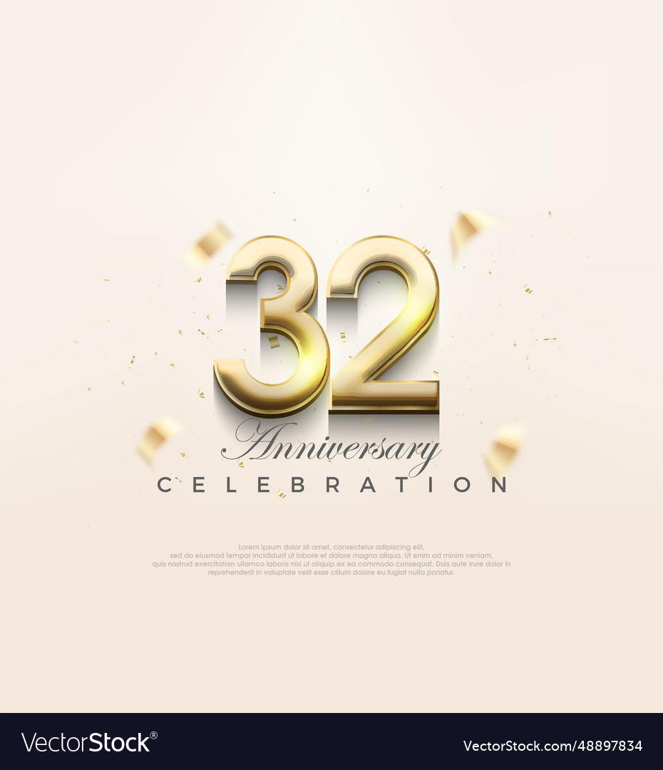 Modern gold 32nd anniversary premium design