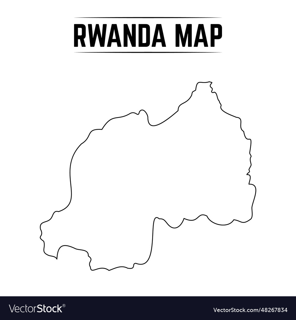 Outline Simple Map Of Rwanda Royalty Free Vector Image