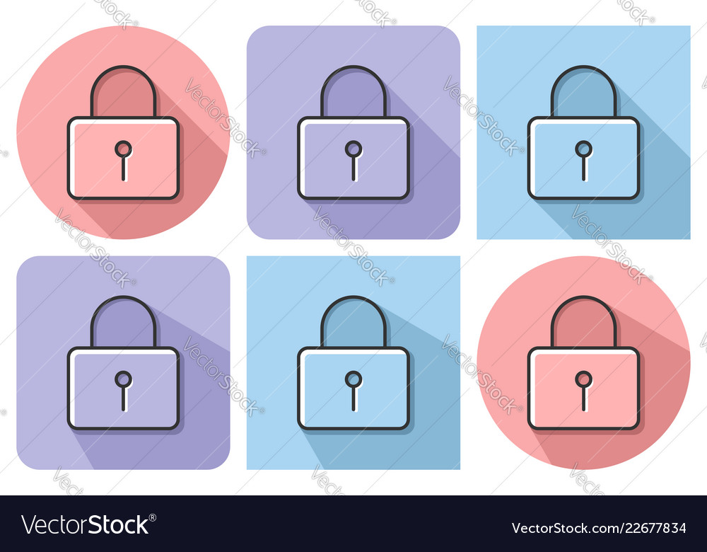 Outlined icon of locked padlock with parallel