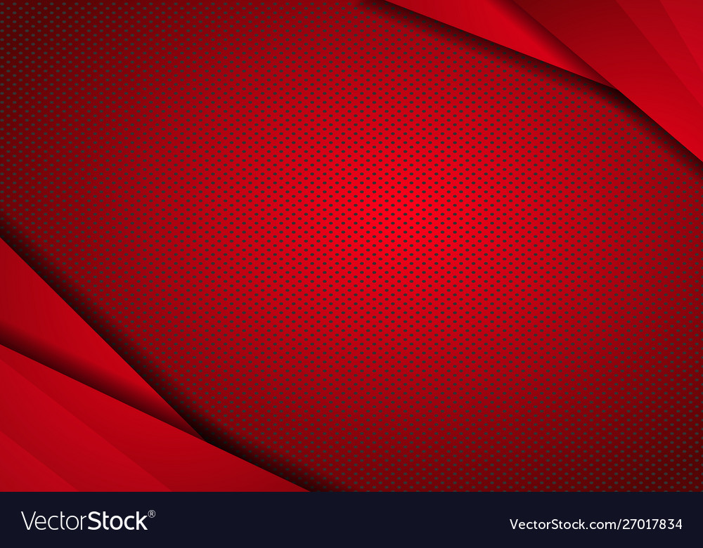 Red modern technology design background with dots vector image Red modern technology design background with dots