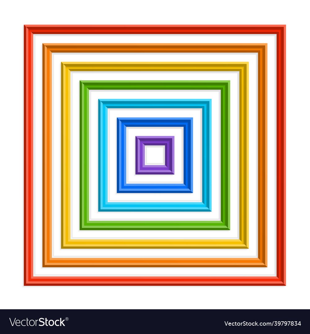 Set of colorful square frames