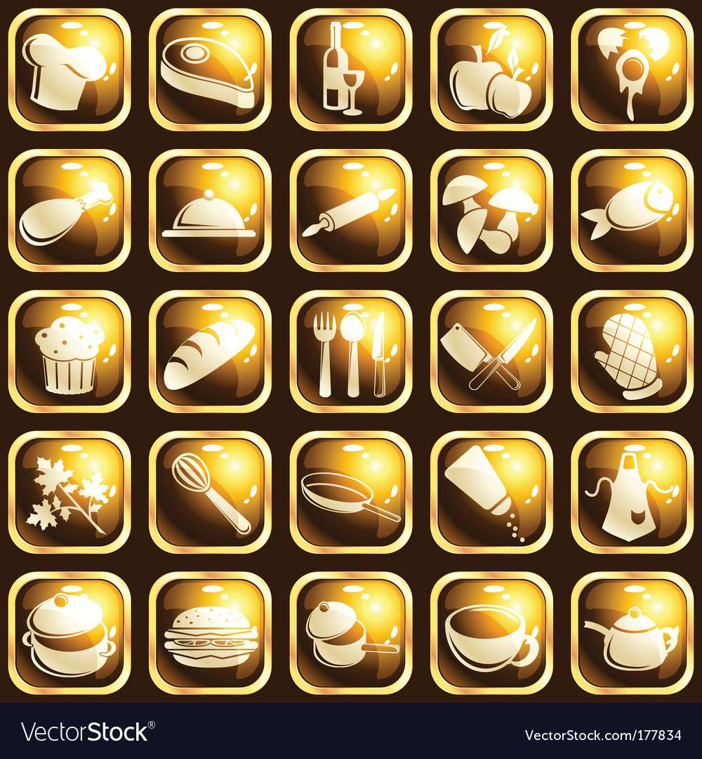 Square highgloss food icons