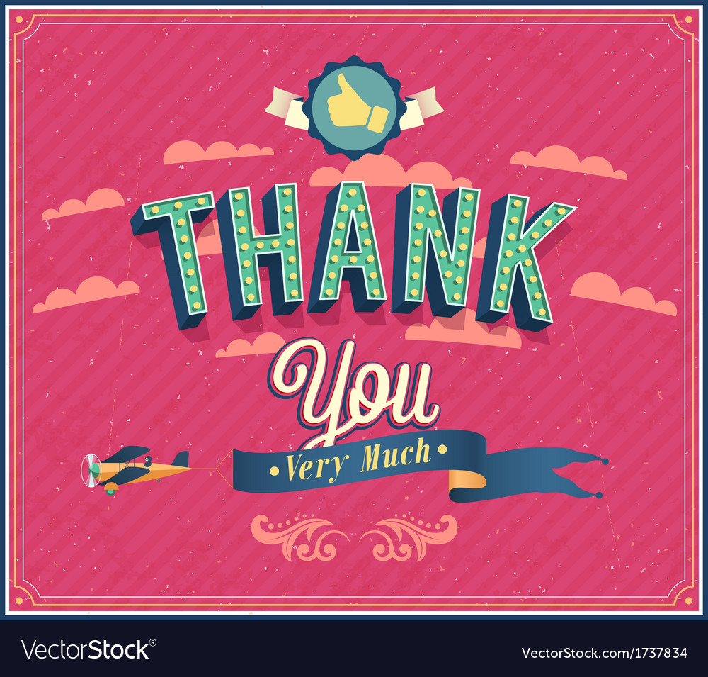 Thank you typographic design Royalty Free Vector Image