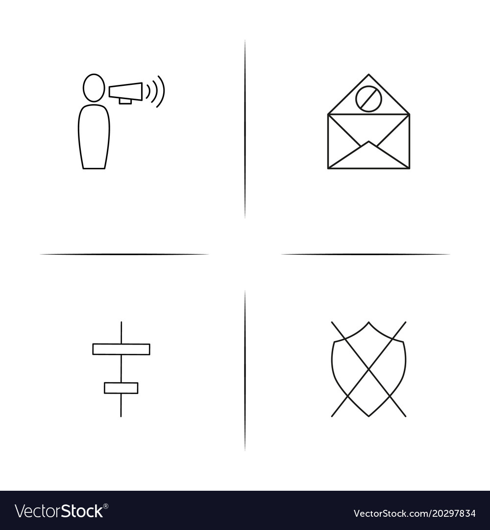 Web and text simple linear icon setsimple outline