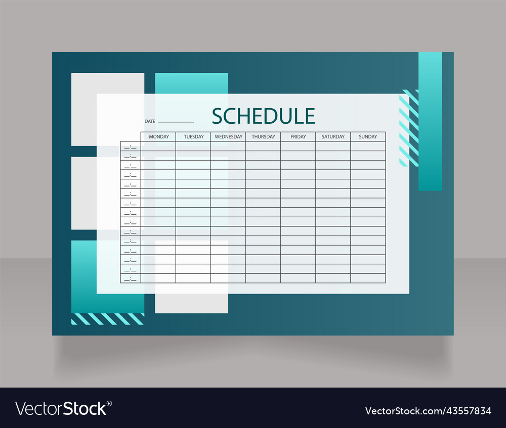 Weekly loading schedule worksheet design template Vector Image