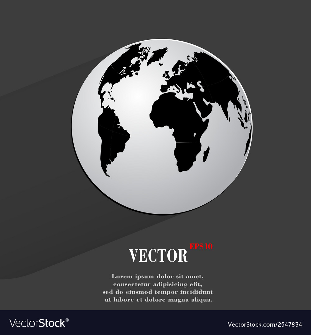 World map web icon flat design