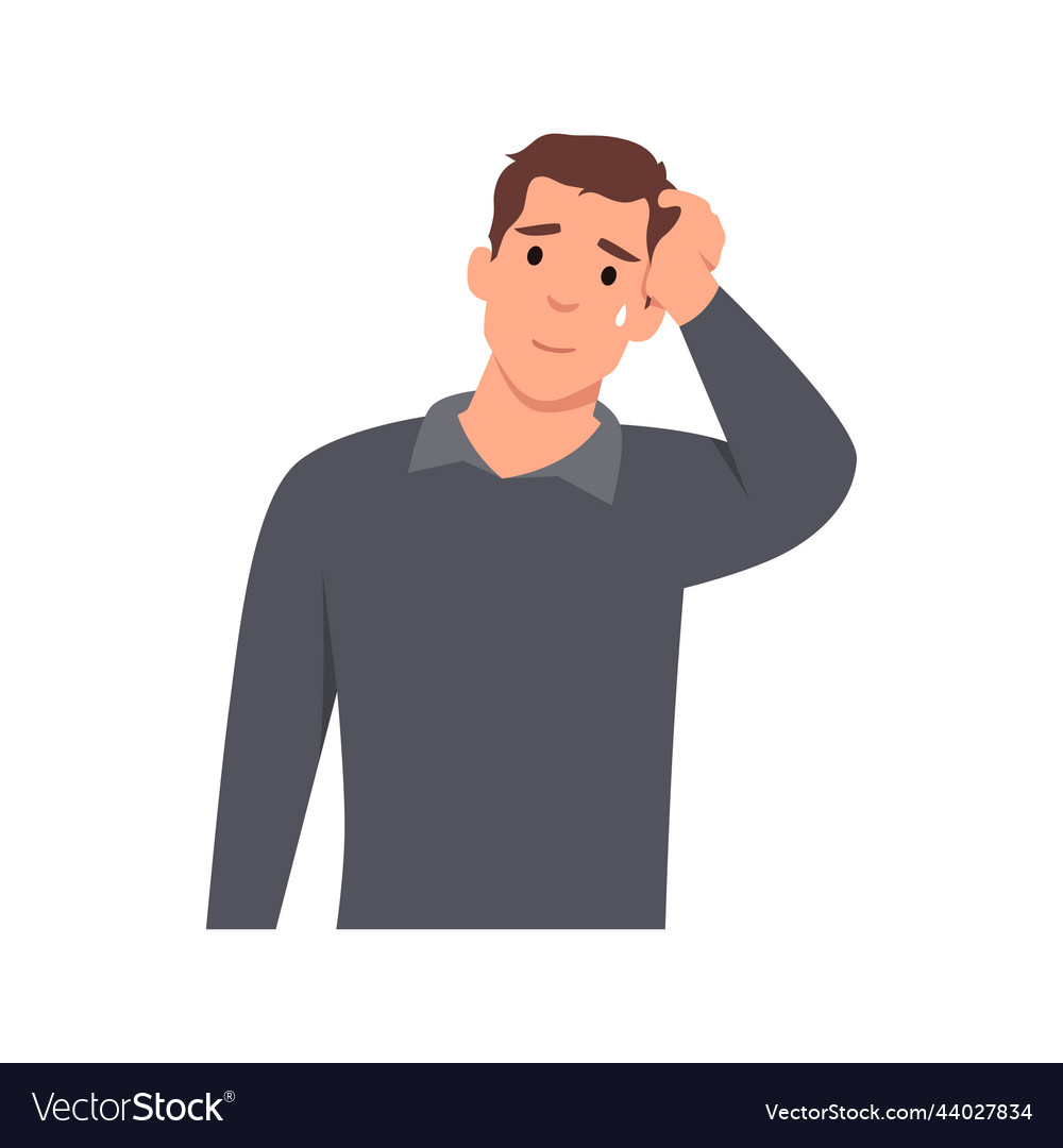 Young man disappointed with facepalm gesture Vector Image