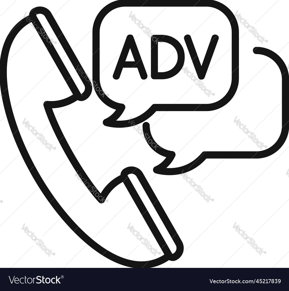 Adv call marketing icon outline digital Royalty Free Vector