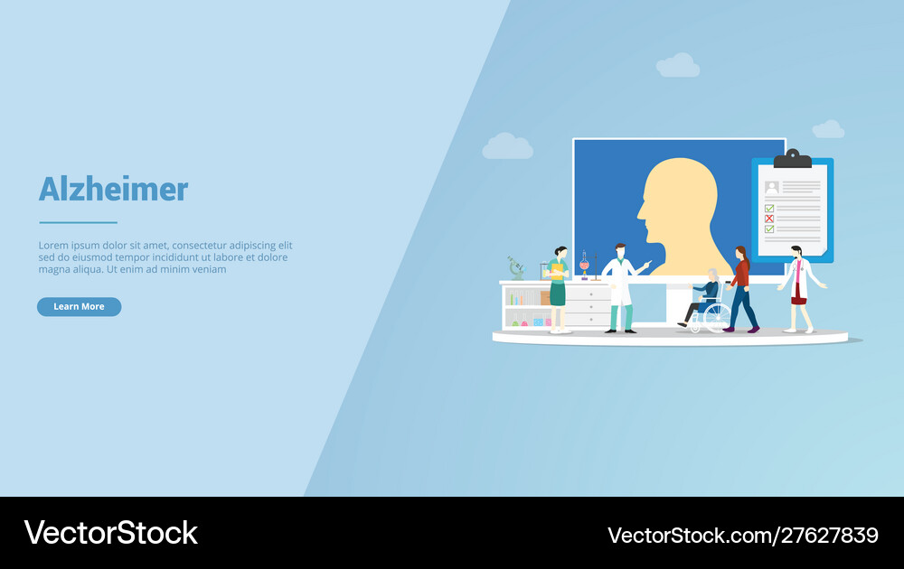 Alzheimer Disease Concept For Website Template Or Vector Image