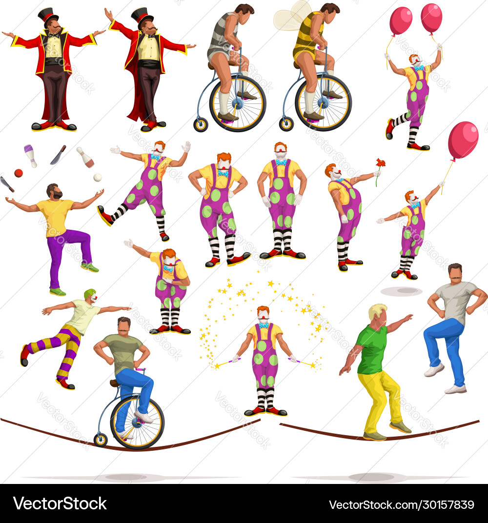 Circus big set Royalty Free Vector Image - VectorStock