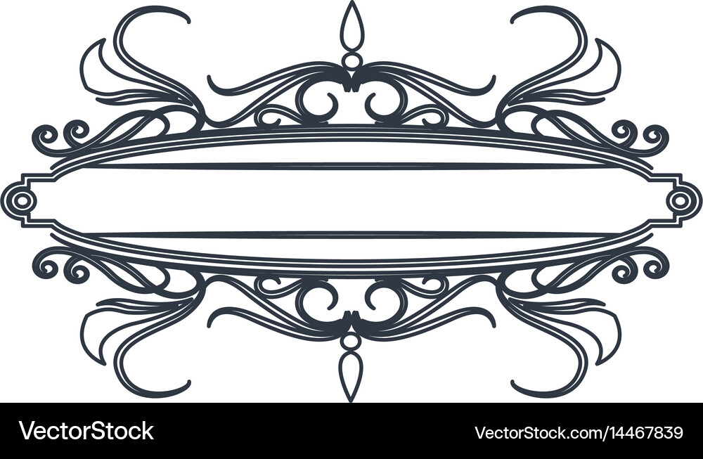 Classic signboard swirls decoration template Vector Image