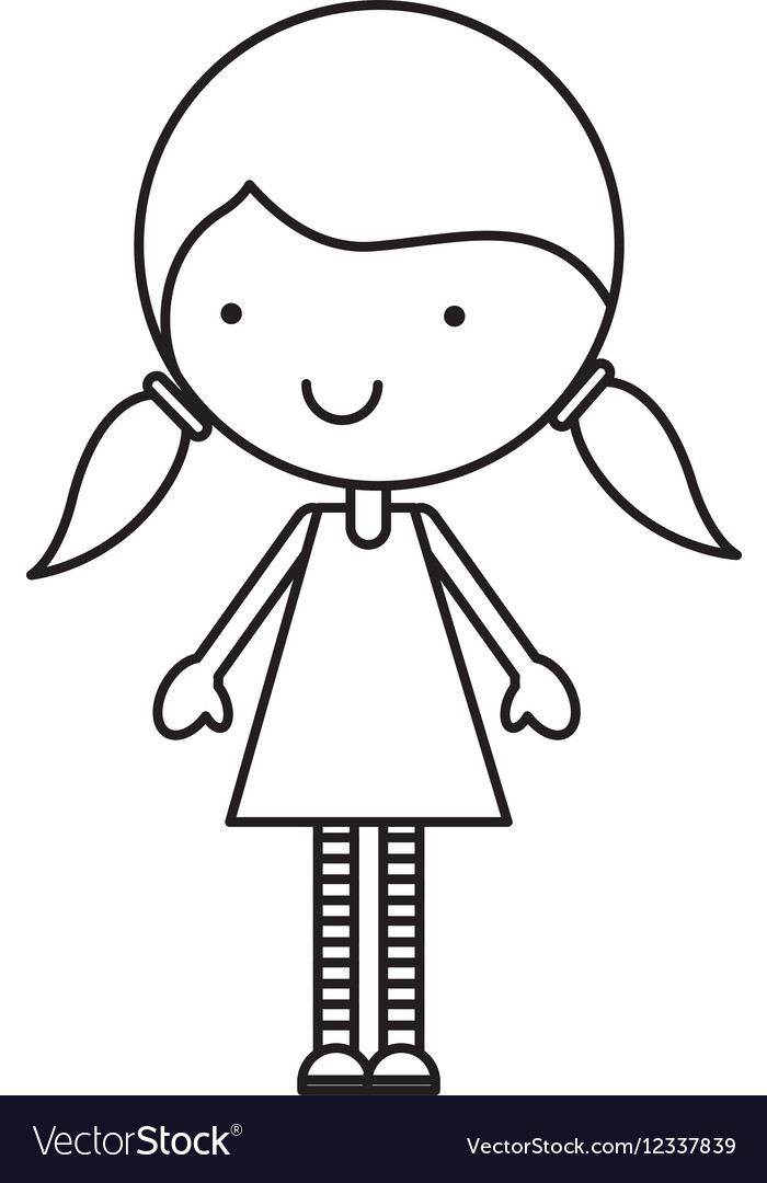 Cute little girl character Royalty Free Vector Image