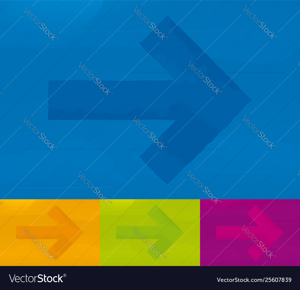 Direction background in various colors with arrow vector image Direction background in various colors with arrow