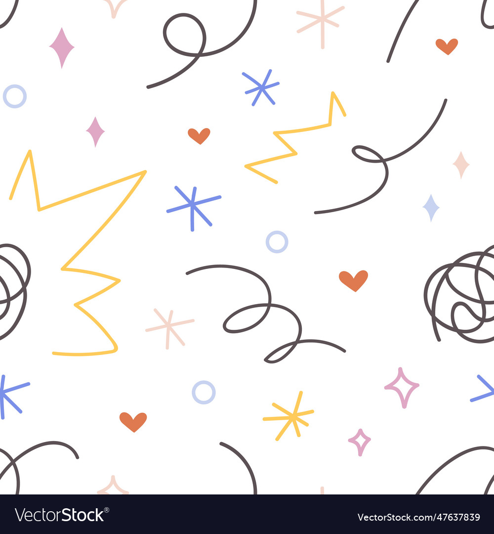 Doodle pattern design abstract scribble vector image Doodle pattern design abstract scribble