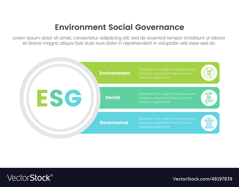 Esg Environmental Social And Governance Royalty Free Vector