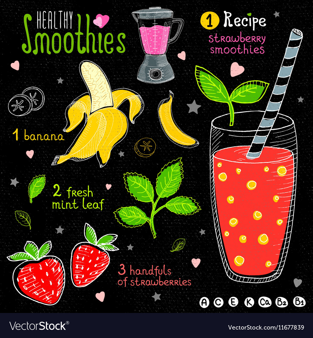 Healthy smoothie recipe set