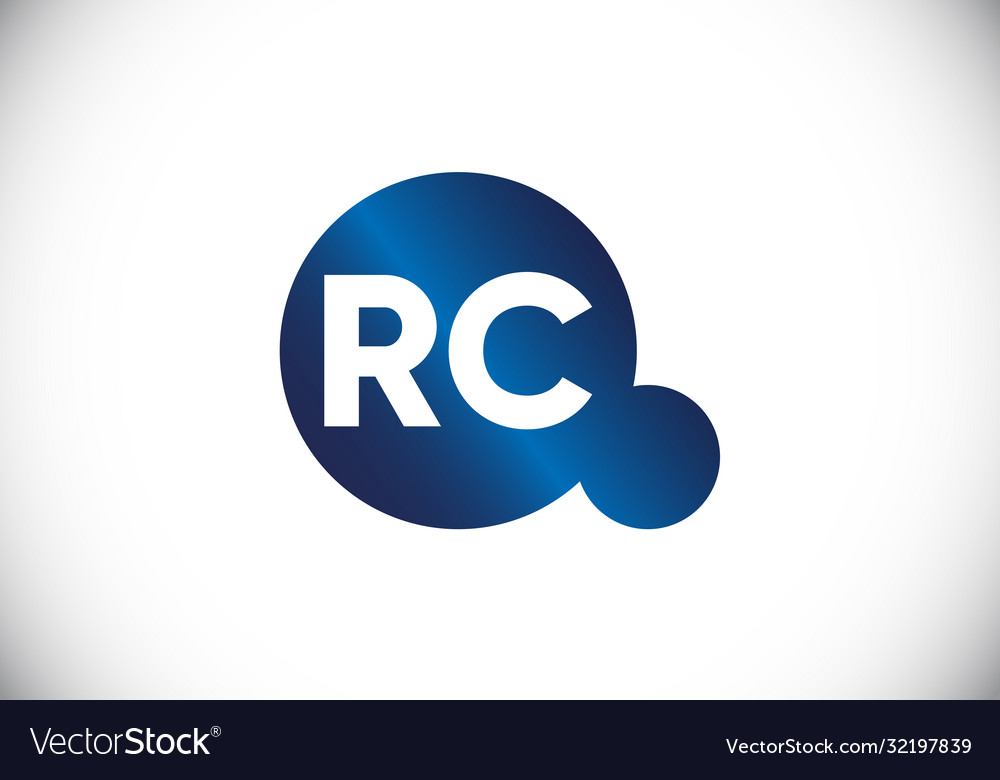 Initial monogram letter r c logo design template vector image Initial monogram letter r c logo design template
