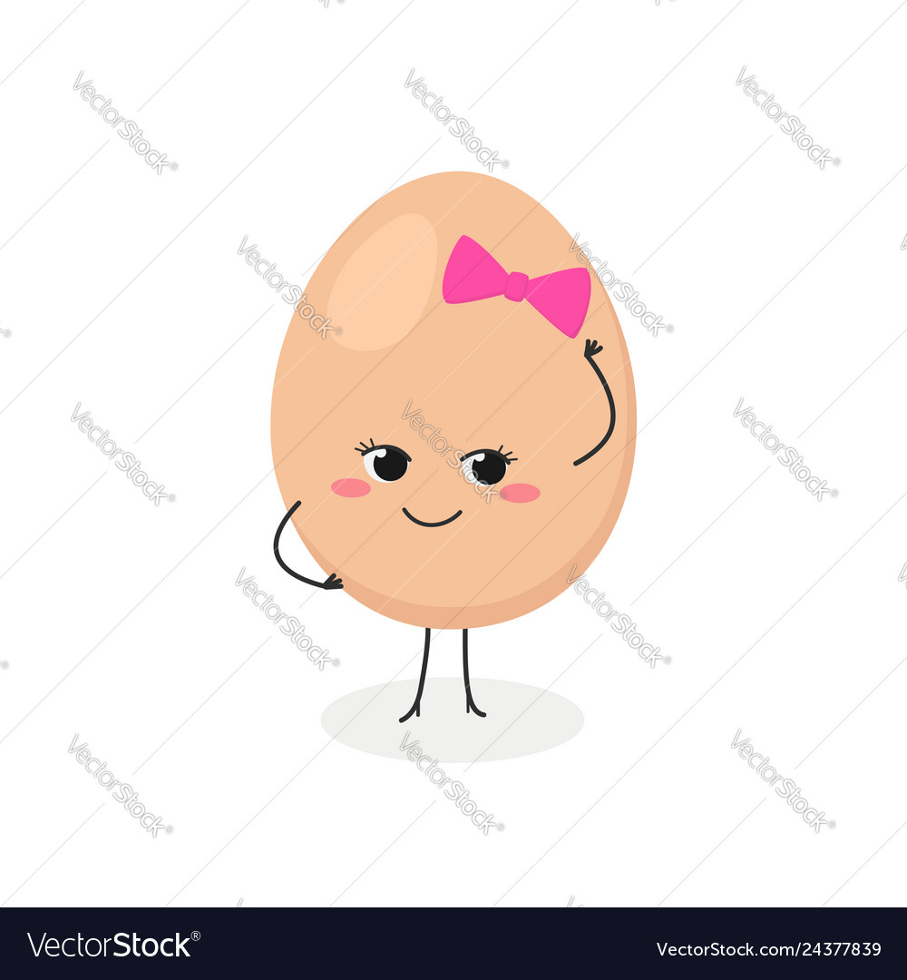 Pretty cartoon egg Royalty Free Vector Image VectorStock