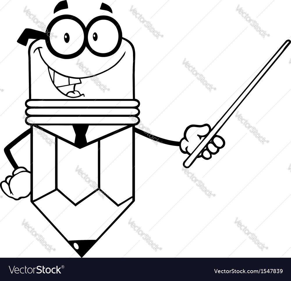 Professor pencil teaching economics Royalty Free Vector