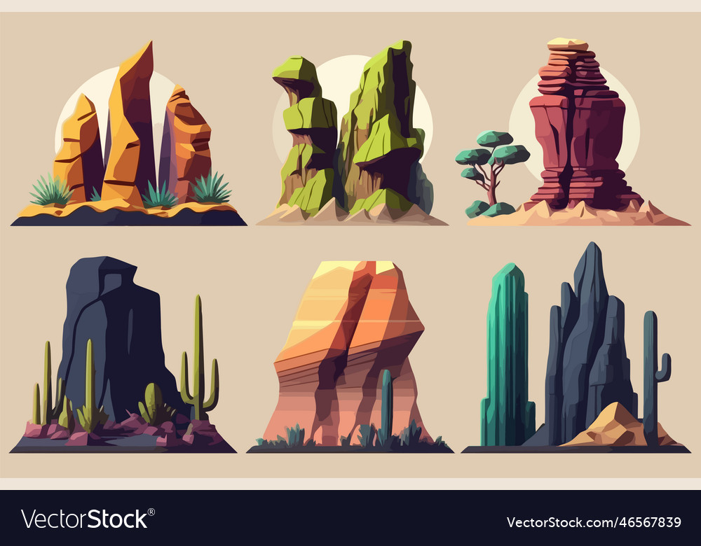 Rock formations with unique shapes and textures
