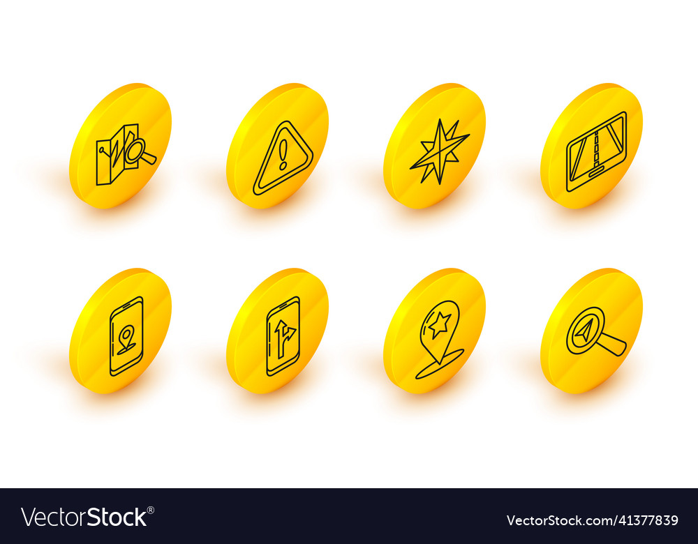 Set line search location map pointer with star vector image Set line search location map pointer with star