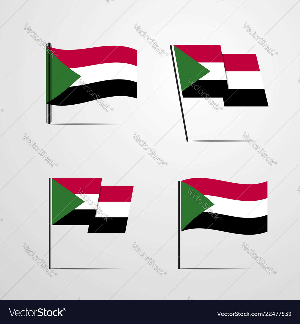 Sudan waving flag set design