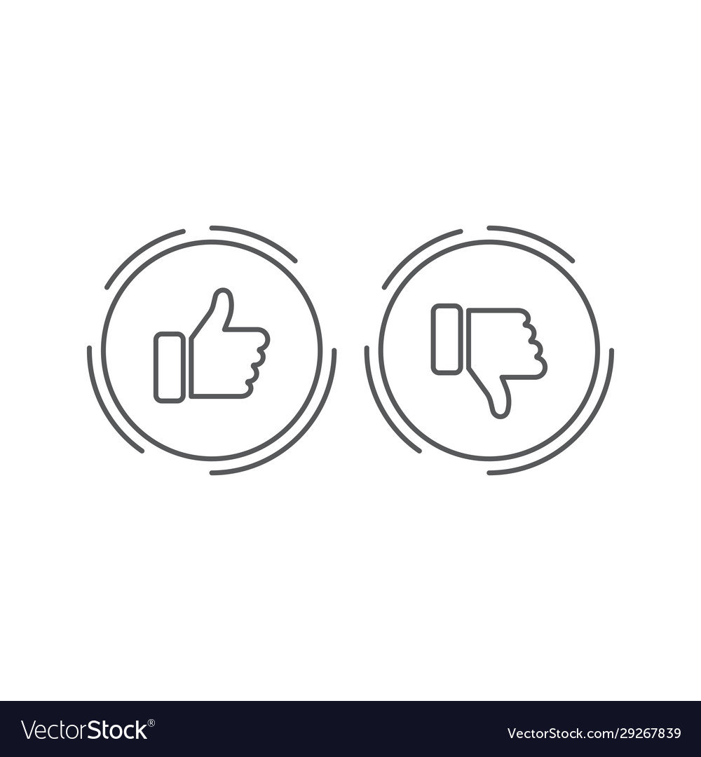 Thumbs up and down icon isolated on white Vector Image