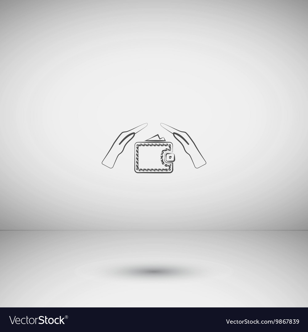 Wallet and hands web icon design
