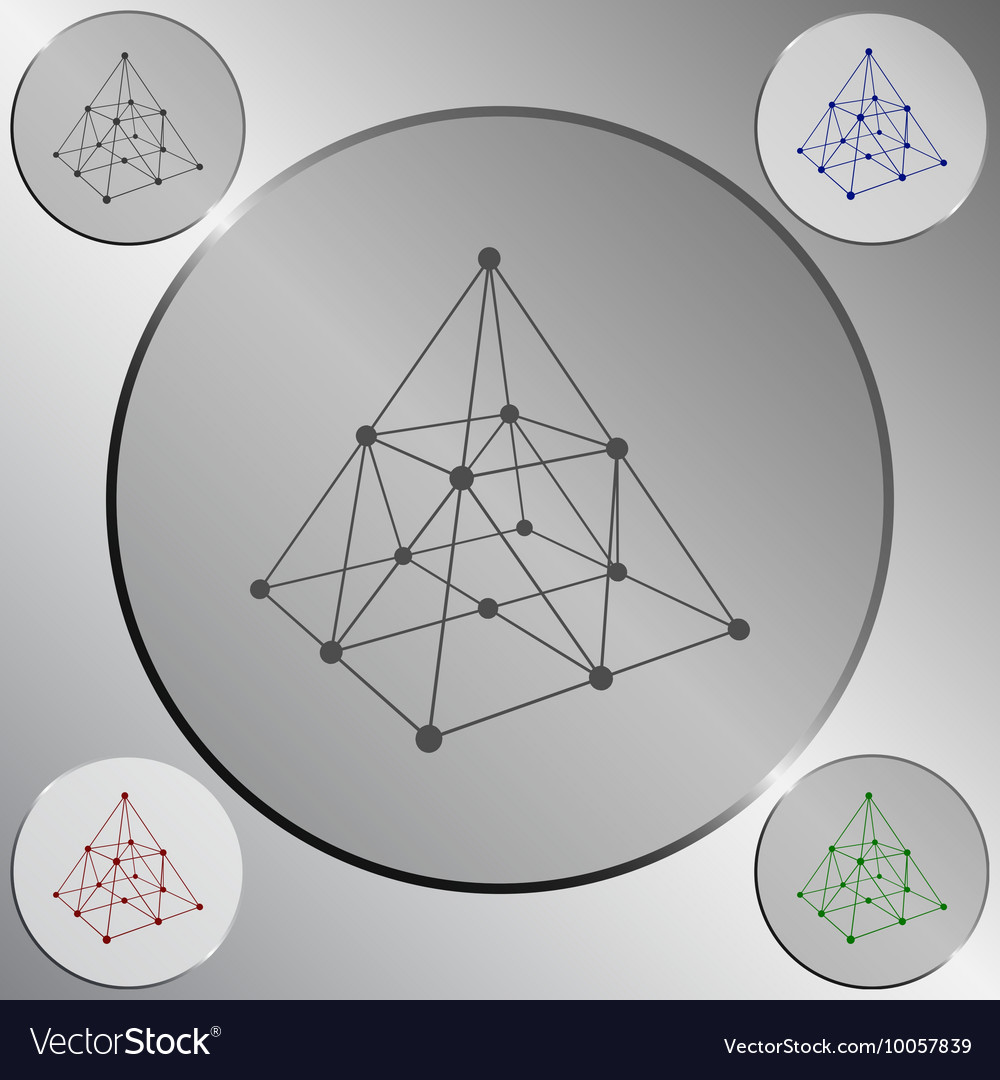 Wire frame shape pyramid with connected lines