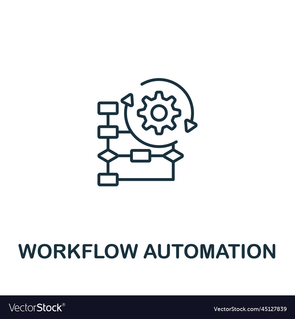 Workflow Automation Icon monochrom einfach