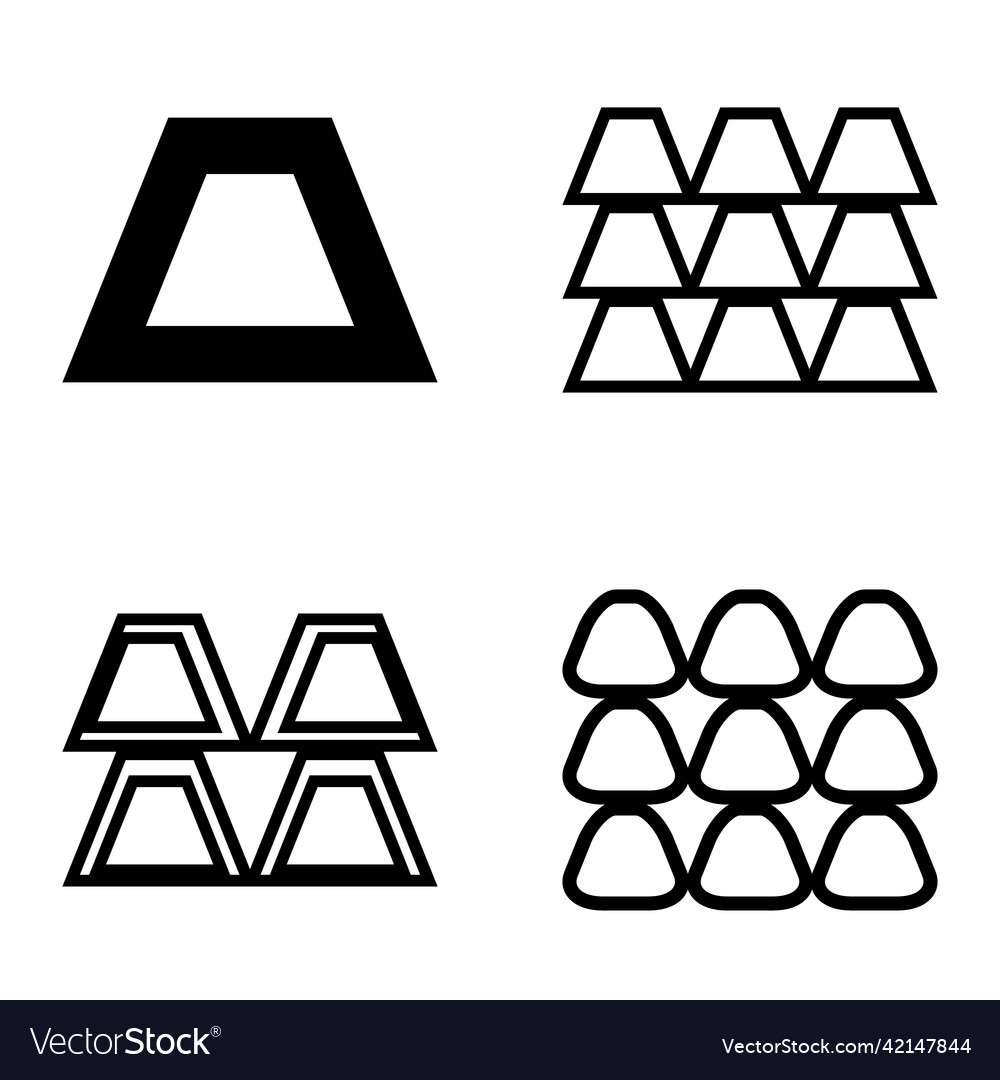 Abstract trapeze2 flat icon set isolated on white Vector Image Abstract trapeze2 flat icon set isolated on white