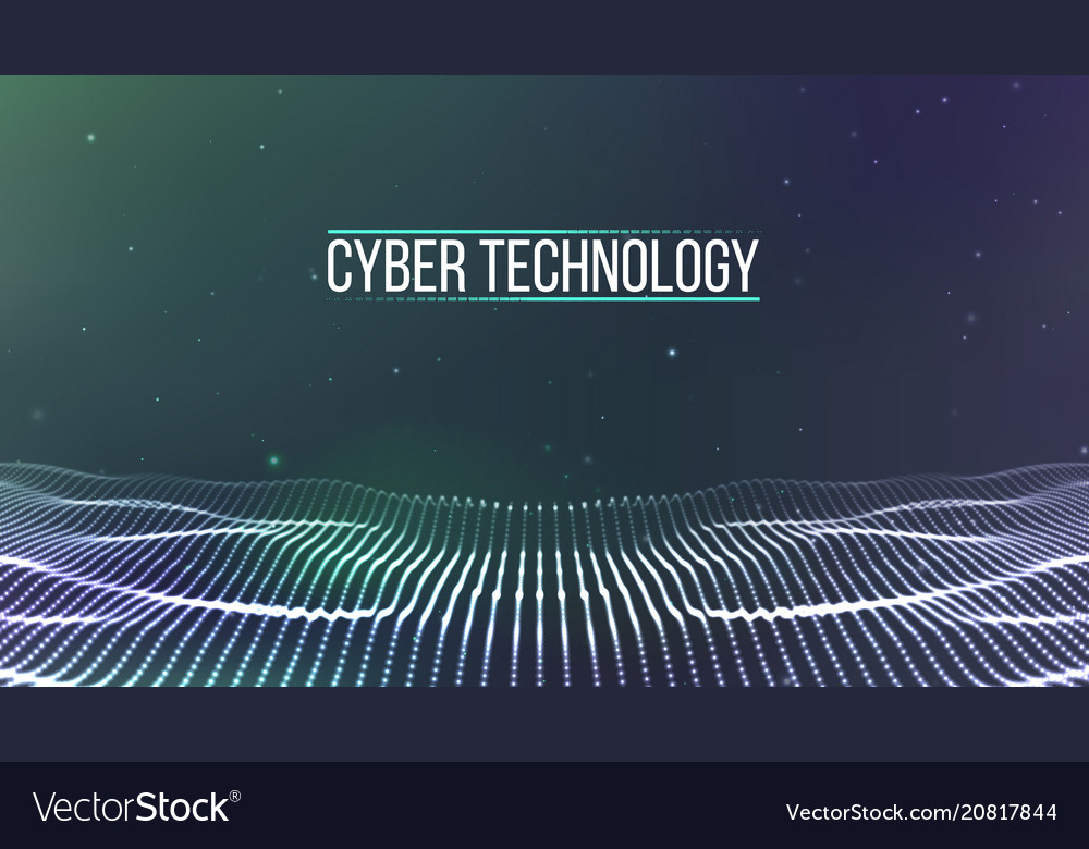 Background 3d gridcyber technology ai tech wire Vector Image