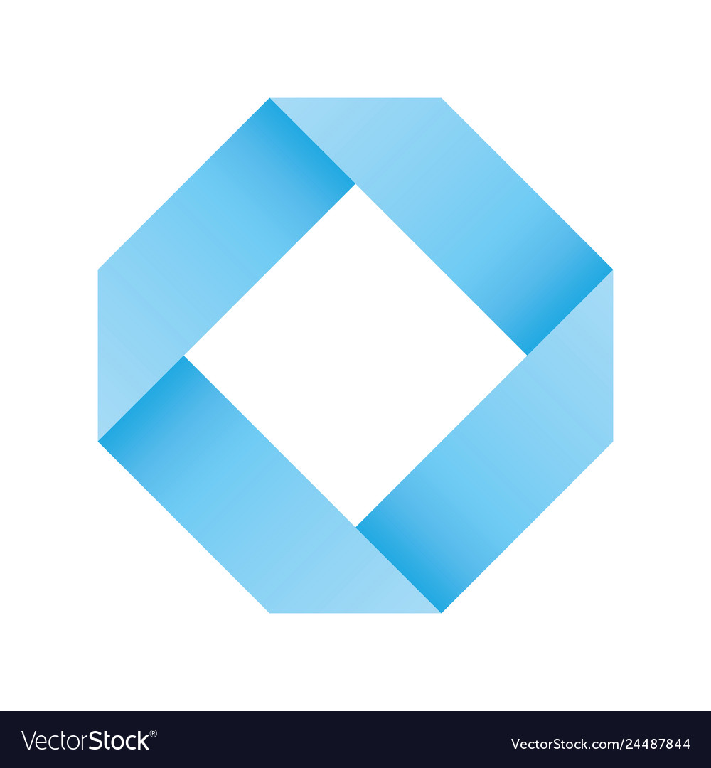 Blue infinite ribbon loop folded in a shape vector image Blue infinite ribbon loop folded in a shape
