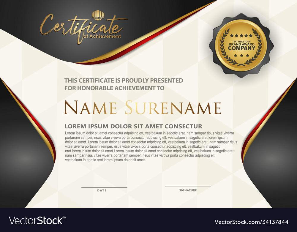 Certificate template with luxury and elegant Vector Image