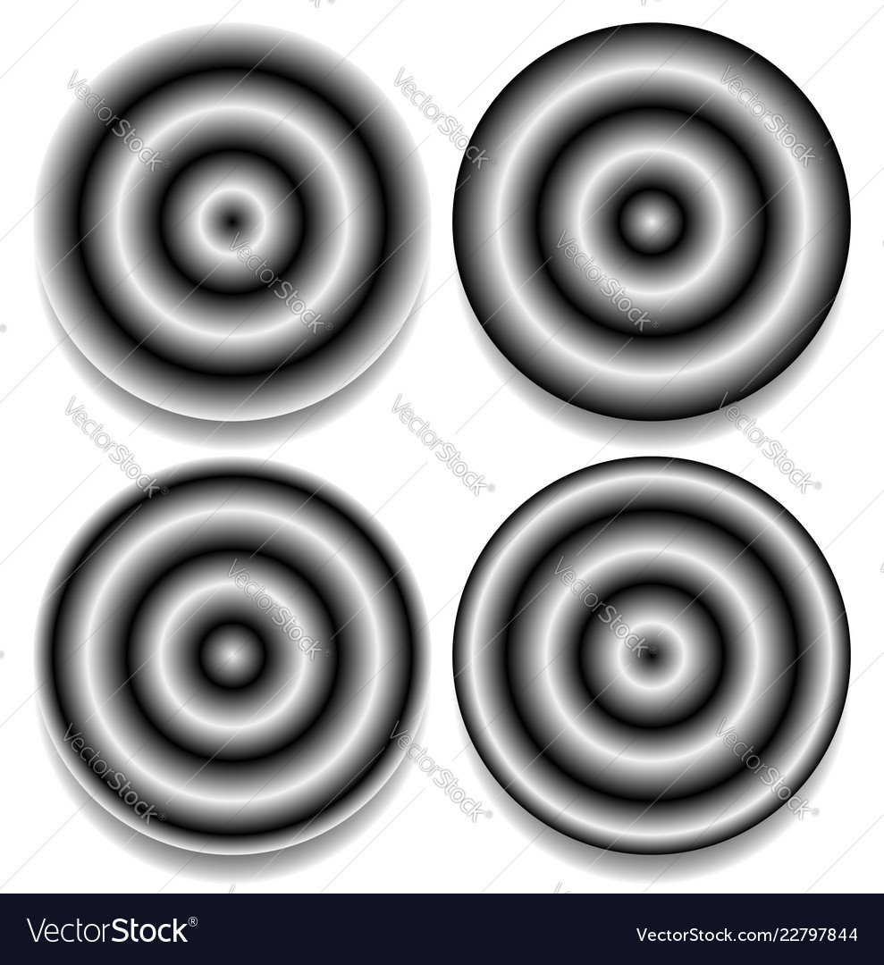 Circles with different contrasty gradient fills vector image Circles with different contrasty gradient fills