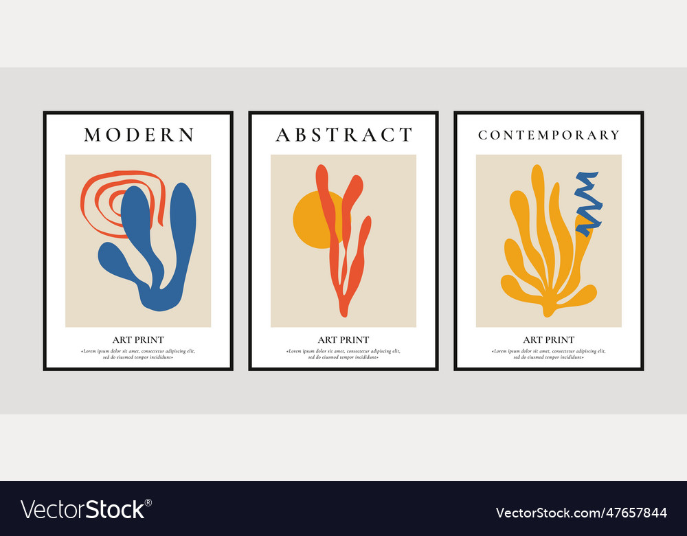 Contemporary floral posters abstract minimalistic vector image Contemporary floral posters abstract minimalistic