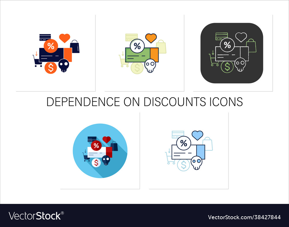 Dependence on discounts icons set