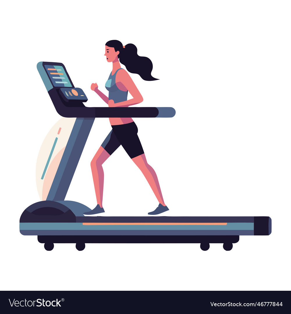 Female athlete walking in treadmill