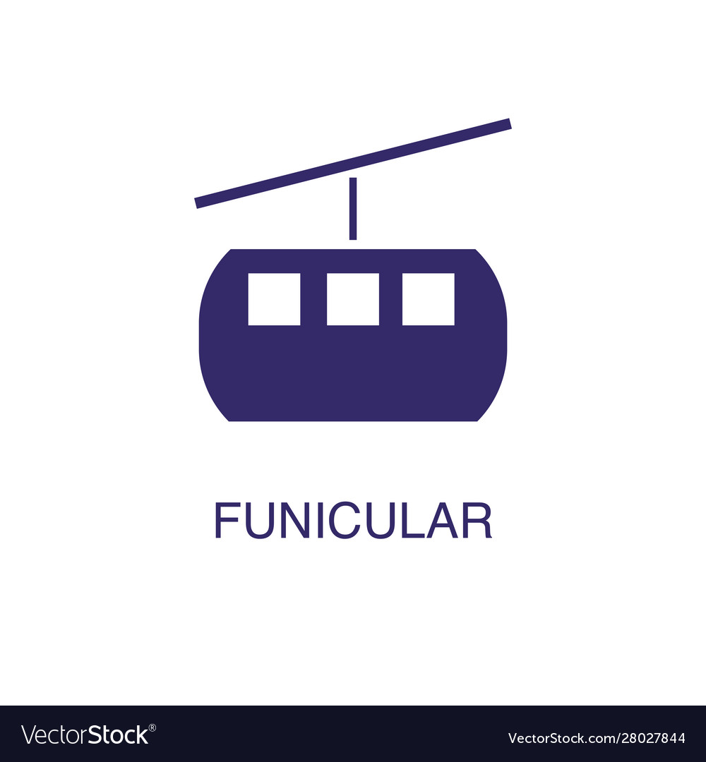 Funicular element in flat simple style on white