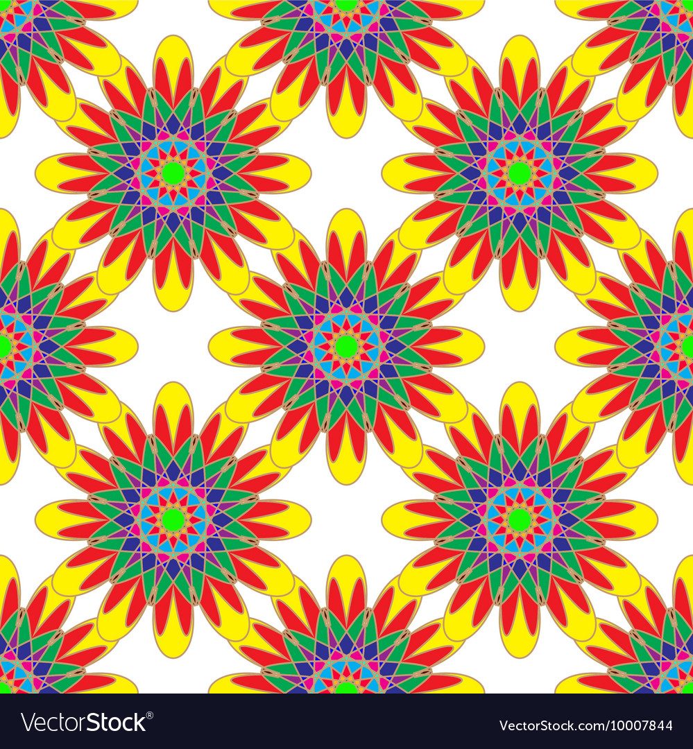 Geometric seamless pattern with fractal flower