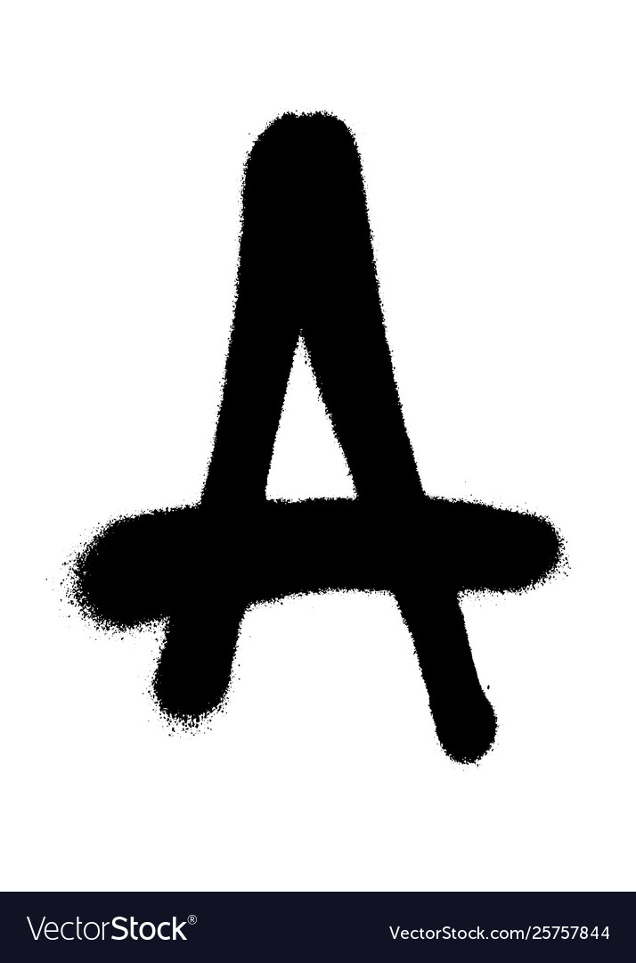 Graffiti Style Letter A With A Spray In Black Over