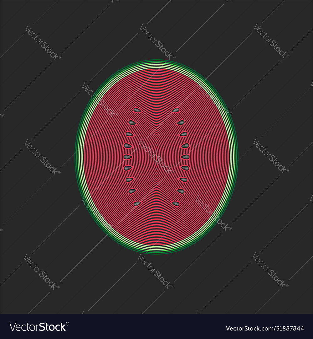 Half watermelon with seeds front view cross vector image Half watermelon with seeds front view cross