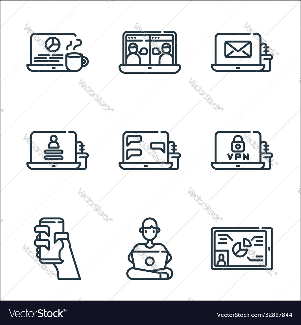 Home line icons linear set quality vector image Home line icons linear set quality