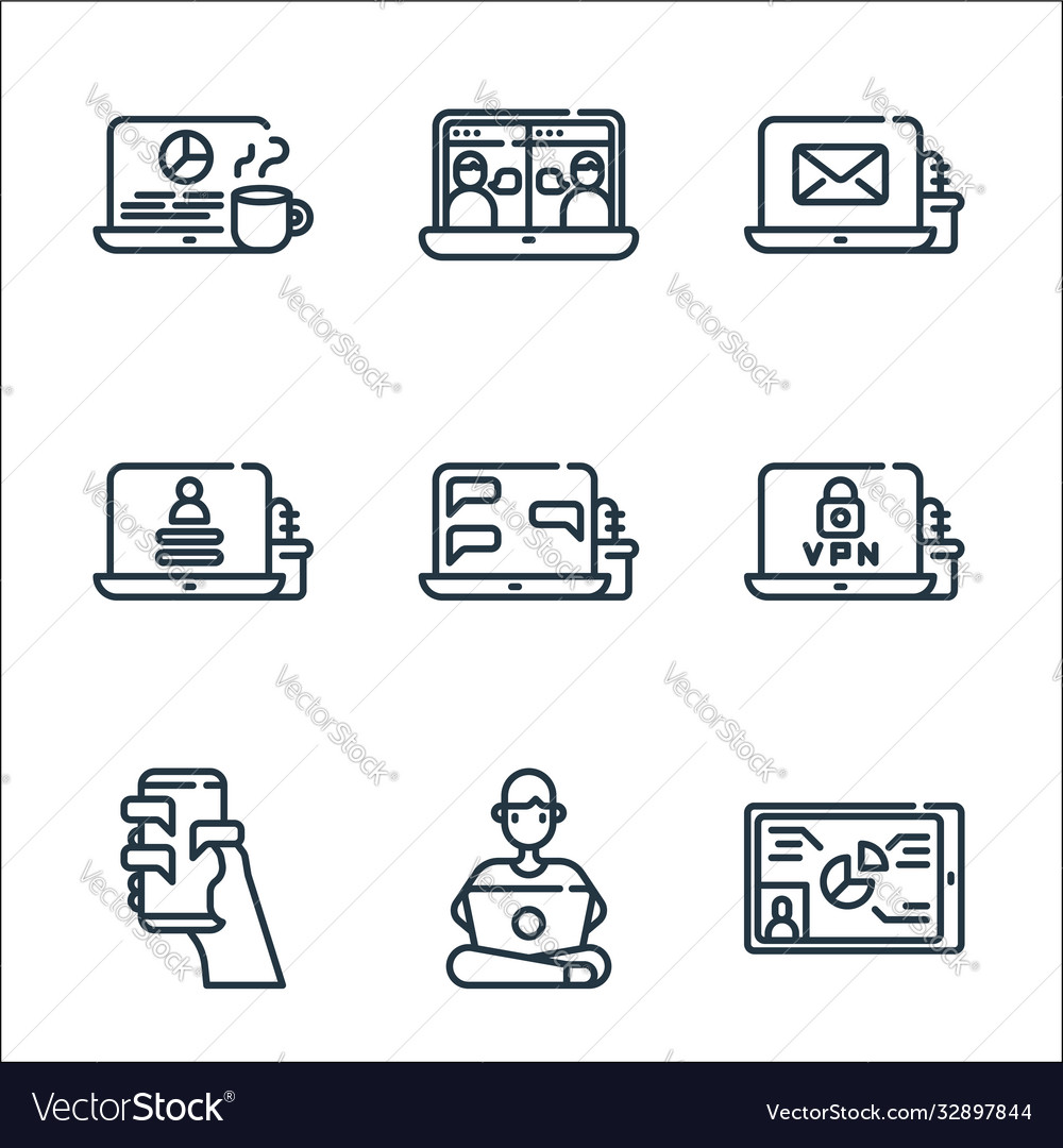 Home line icons linear set quality