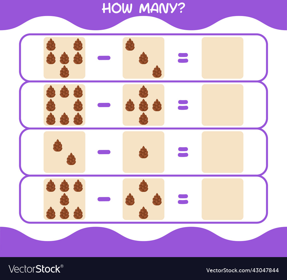 How many cartoon pine cone counting game