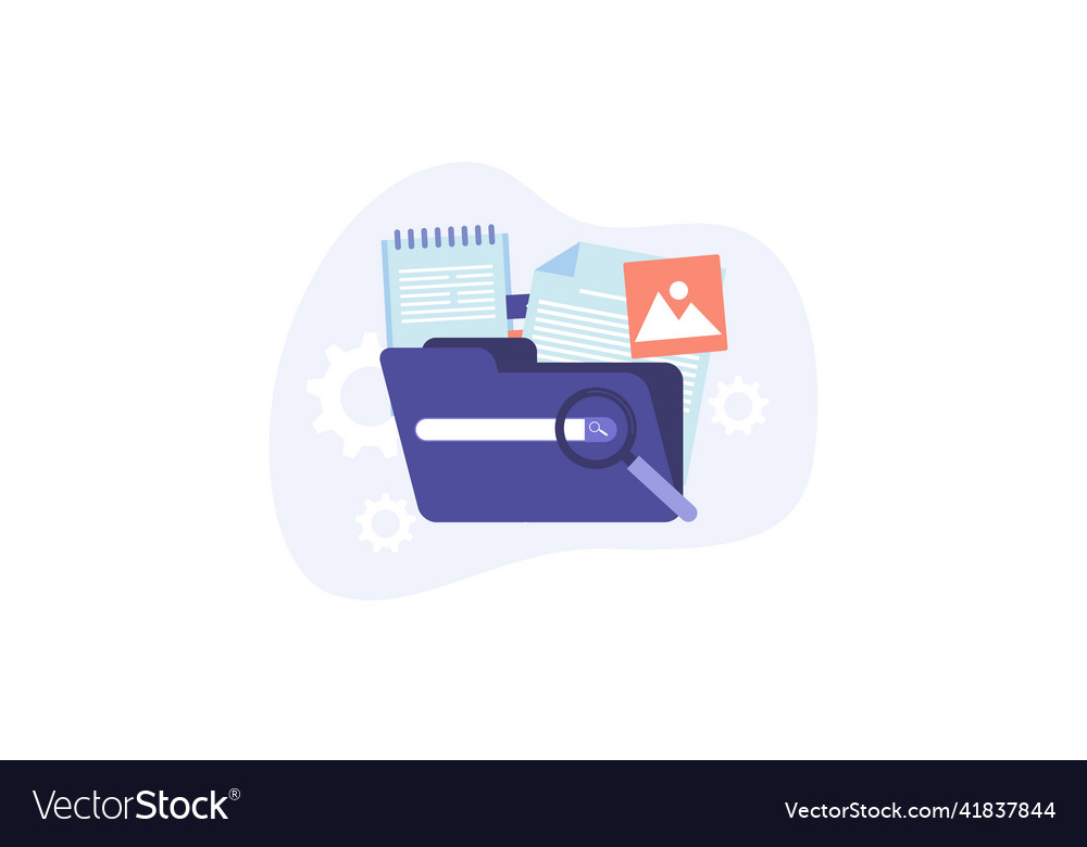 Magnifying glass with file searching