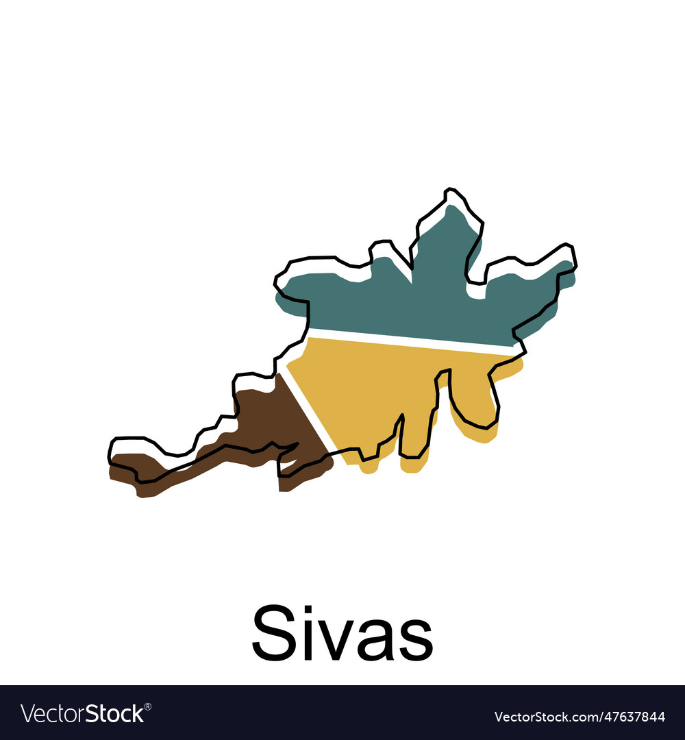 Map of sivas province of turkey design turkey Vector Image